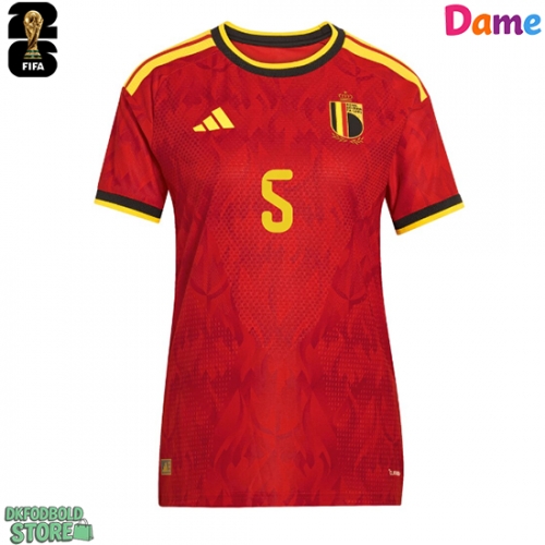 Belgien Maxim De Cuyper #5 Replika Hjemmebanetrøje Dame VM 2026 Kortærmet